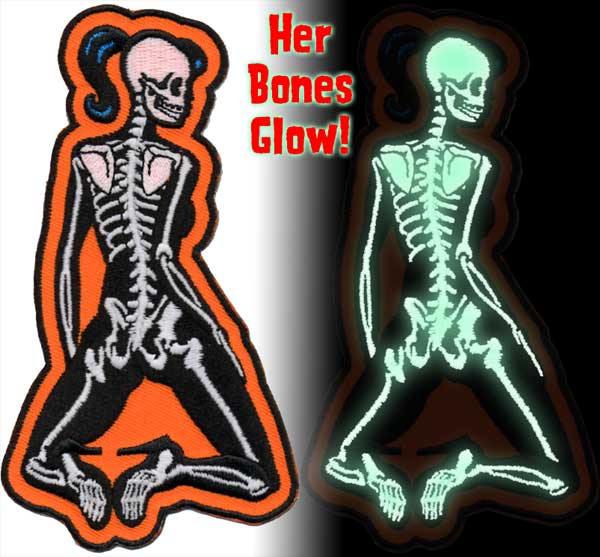 Skeletal Girl Glow Rear Patch