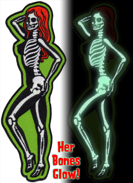 Skeletal Girl Glow Side Patch